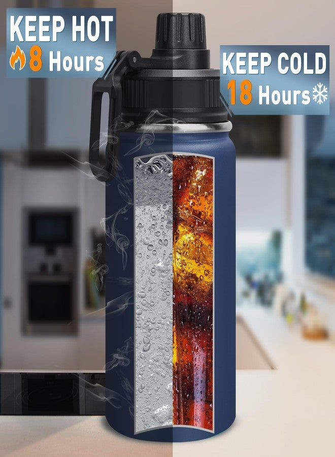 Milifox 12 oz Insulated Water Bottle, Double Wall Vacuum Insulated Stainless Steel Water Bottles, Wide Mouth Leakproof BPA Free with Chug Lid, 18 Hours Cold and 8 Hours Hot (Dark blue) - Image 3